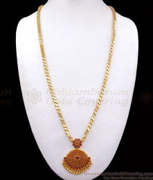 30 Inches Long Gold Plated Chain With Ruby Stone Dollar BGDR917 30 Inches Long Gold Plated Chain With Ruby Stone Dollar BGDR917