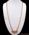 30 Inches Long Latest One Gram Gold Dollar Chain Ruby White Stone BGDR928