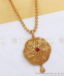 Floral Ruby Stone Gold Plated Dollar Chain Shop Online BGDR936 Floral Ruby Stone Gold Plated Dollar Chain Shop Online BGDR936