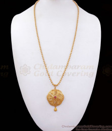 Floral Ruby Stone Gold Plated Dollar Chain Shop Online BGDR936 Floral Ruby Stone Gold Plated Dollar Chain Shop Online BGDR936