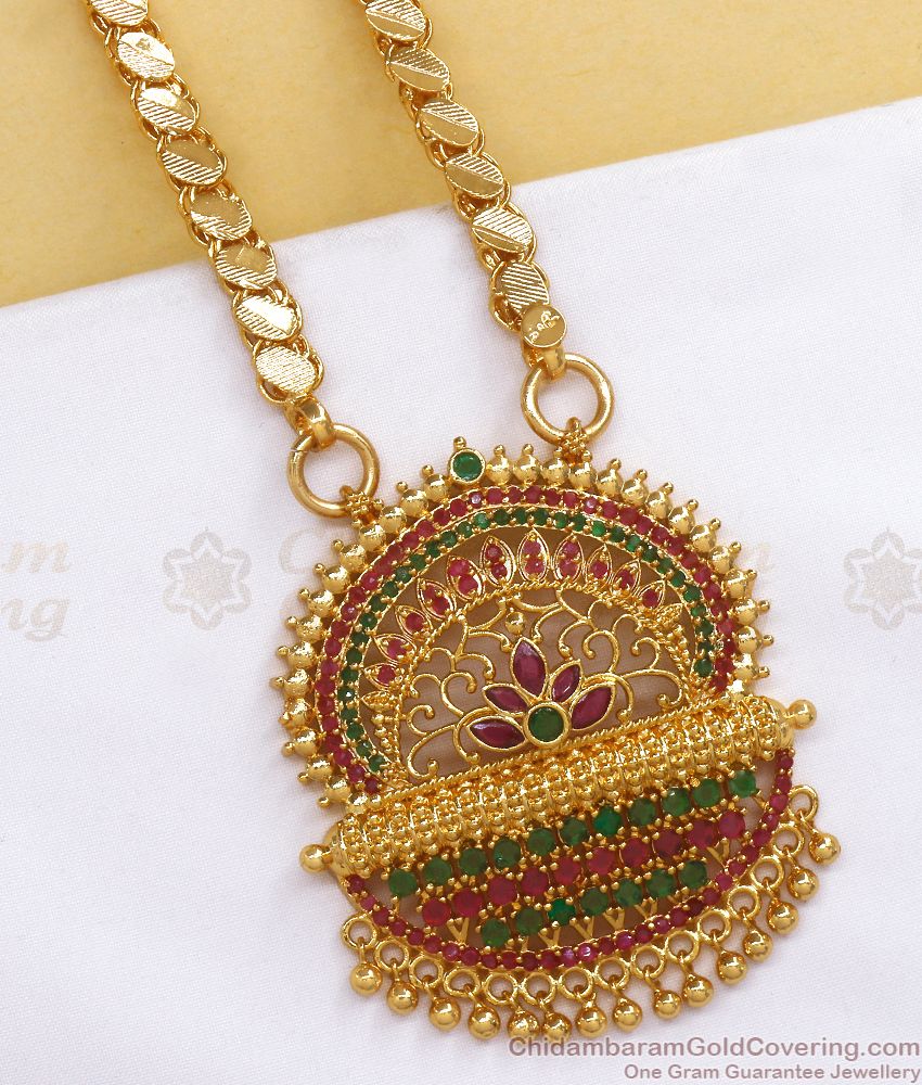 New Arrivals Gold Imitation Dollar With Chain Multi Stone Design BGDR957