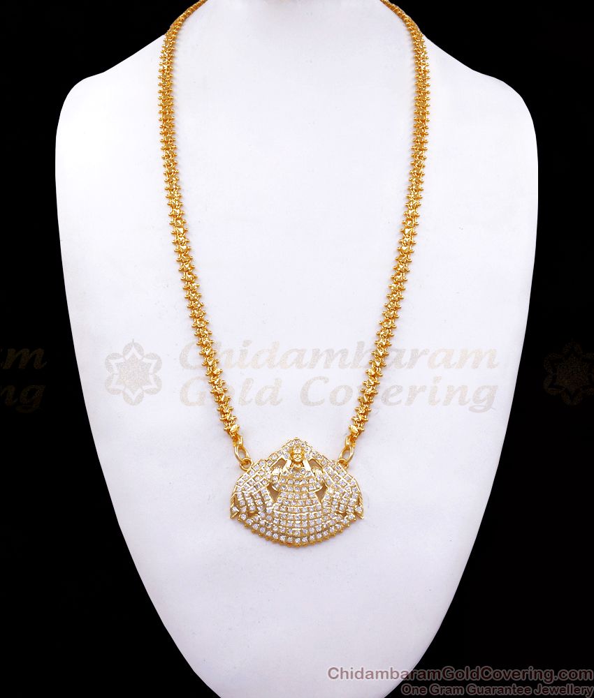 Full White Impon Lakshmi Gold Dollar Chain Gati Jewelry BGDR963
