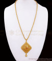 One Gram Gold Dollar Chain Floral Ruby Stone Design BGDR972
