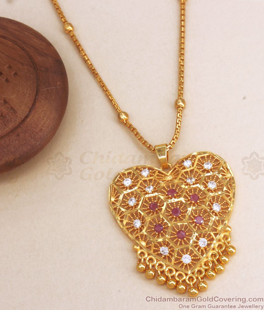 Heart Shaped 1 Gram Gold Dollar Chain Function Wear BGDR976