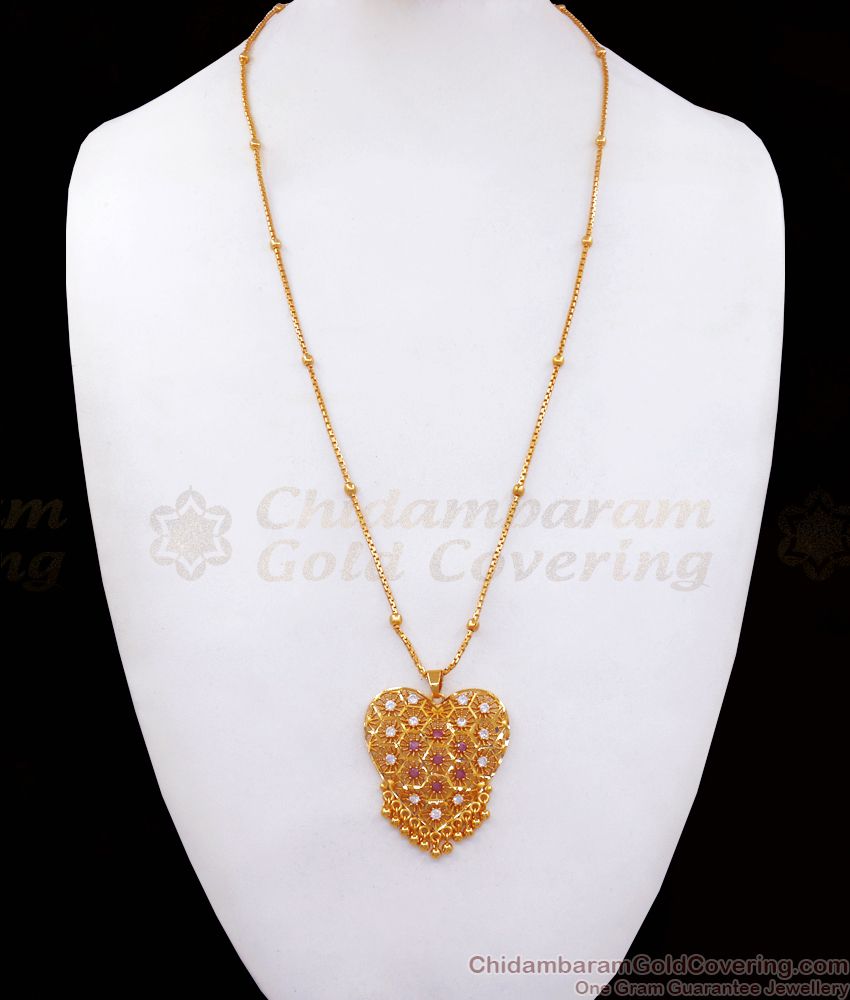 Heart Shaped 1 Gram Gold Dollar Chain Function Wear BGDR976