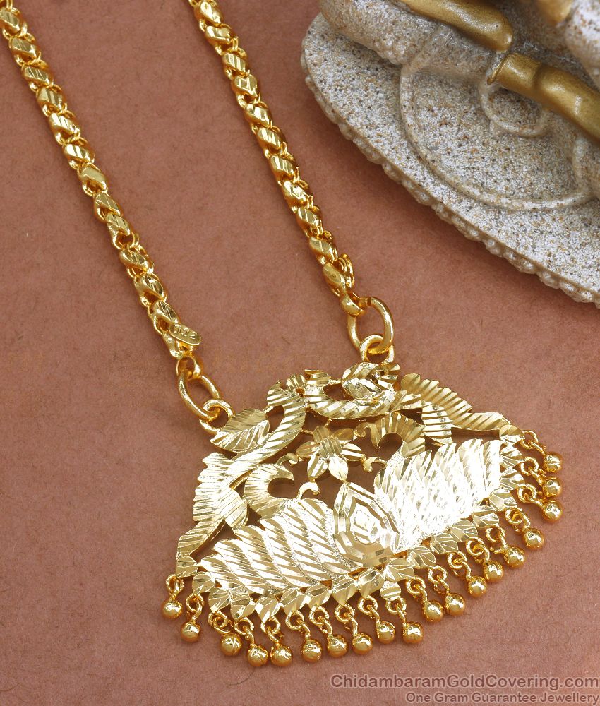 One Gram Gold Traditional Swan Pendant Chain Shop Online BGDR978