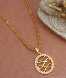 Light Weight Gold Imitation Pendant Chain White Stone Design BGDR983