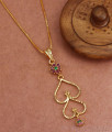 Ruby Green Gold Pendant Double Heart Design Shop Online BGDR985