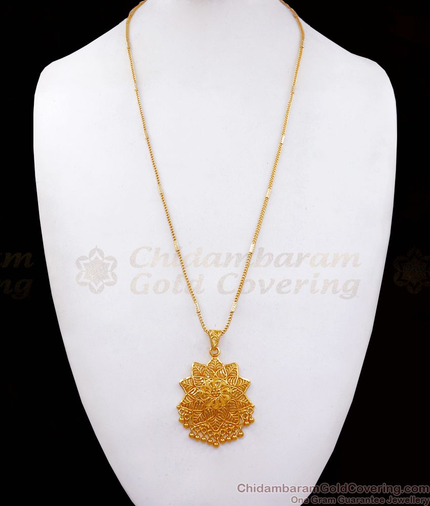 Handcrafted Gold Imitation Pendant With Thin Chain Shop Online BGDR986