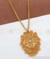 Stylish Gold Plated Dollar Chain 5 Petal Stoned Pendant BGDR990