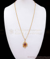 Stunning Ruby Stone Lucky Pendant Chain Gold Plated Jewelry BGDR991