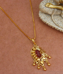 Buy Attractive Gold Plated Dollar Chain With Ruby Stone Design BGDR992 Buy Attractive Gold Plated Dollar Chain With Ruby Stone Design BGDR992