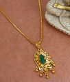 One Gram Gold Emerald Stone Pendant Chain Shop Online BGDR993