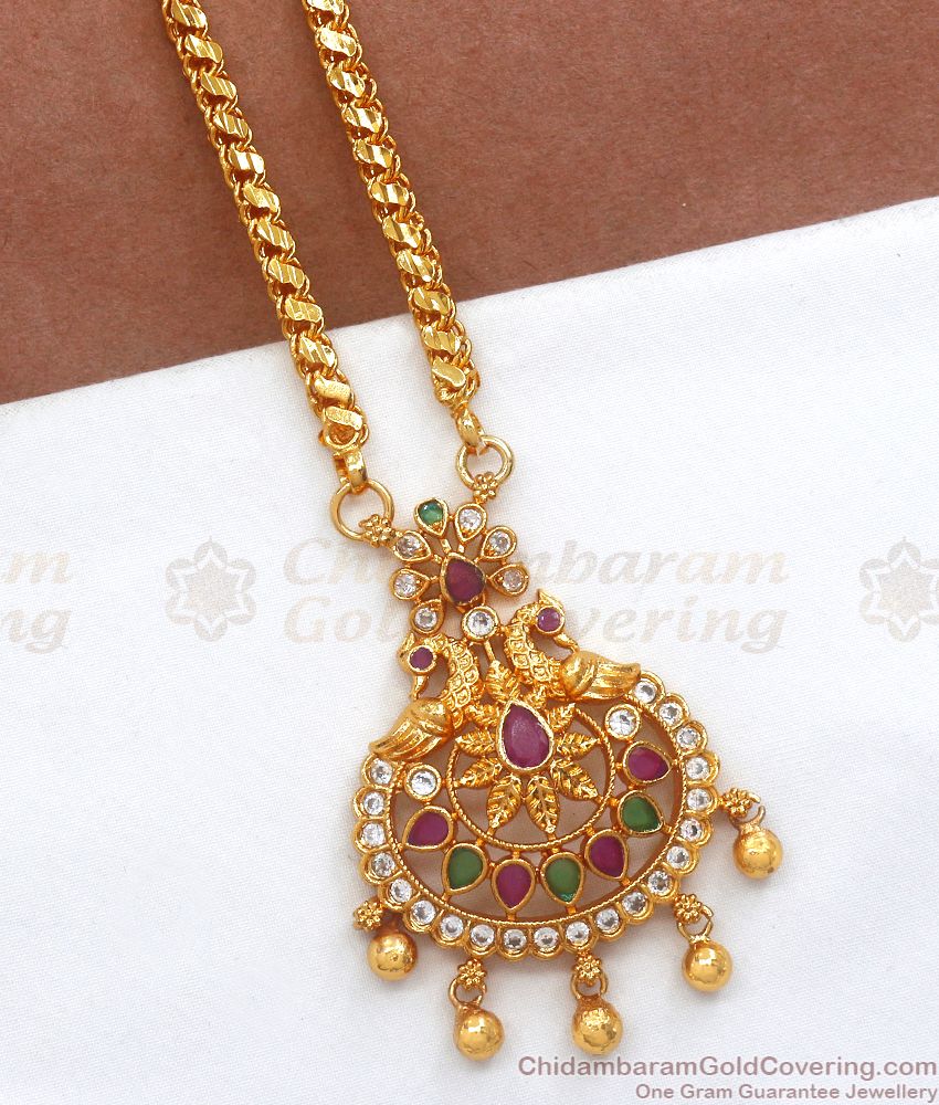 Real Kemp Stone Gold Plated Pendant Chain Shop Online BGDR998