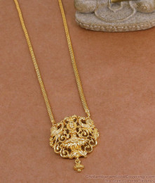 Traditional Gold Imitation Lakshmi Peacock Dollar With Box Chain HR3768