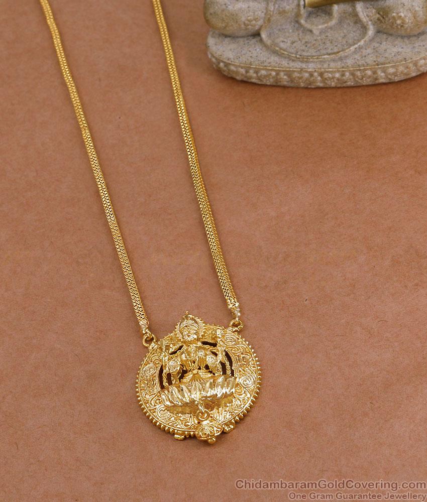 South Indian Bridal Wear Gold Plated Lakshmi Dollar Chain Online HR3769 South Indian Bridal Wear Gold Plated Lakshmi Dollar Chain Online HR3769