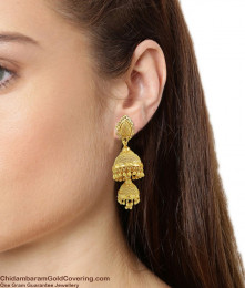 Heavy Double Jhumka Gold Earrings Design for Women |ER1001