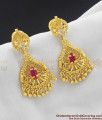 Gold Design Ruby Rice Stone Earrings for Women Online ER1011
