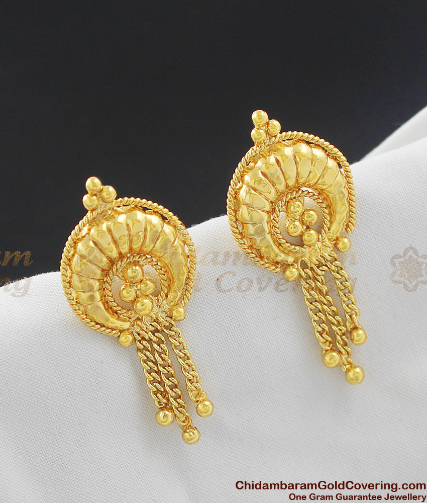 Gold Tone Stud Earrings for Women Office Wear ER1014