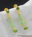 Fancy Gold Touch Green Crystal Danglers Long Earrings ER1019