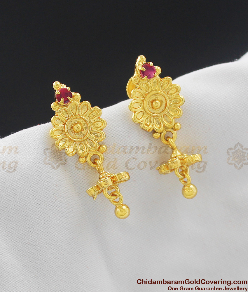 Buy Light Weight Daily Use 1 Gram Gold Earrings for Baby Girl