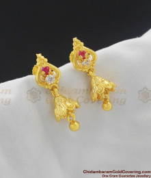 Simple Daily Use Multi Stone Jhumka |1 gram collections ER1024 Simple Daily Use Multi Stone Jhumka |1 gram collections ER1024
