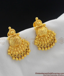 Kerala Pattern Gold Stud Earrings for Office Daily Use ER1026 Kerala Pattern Gold Stud Earrings for Office Daily Use ER1026
