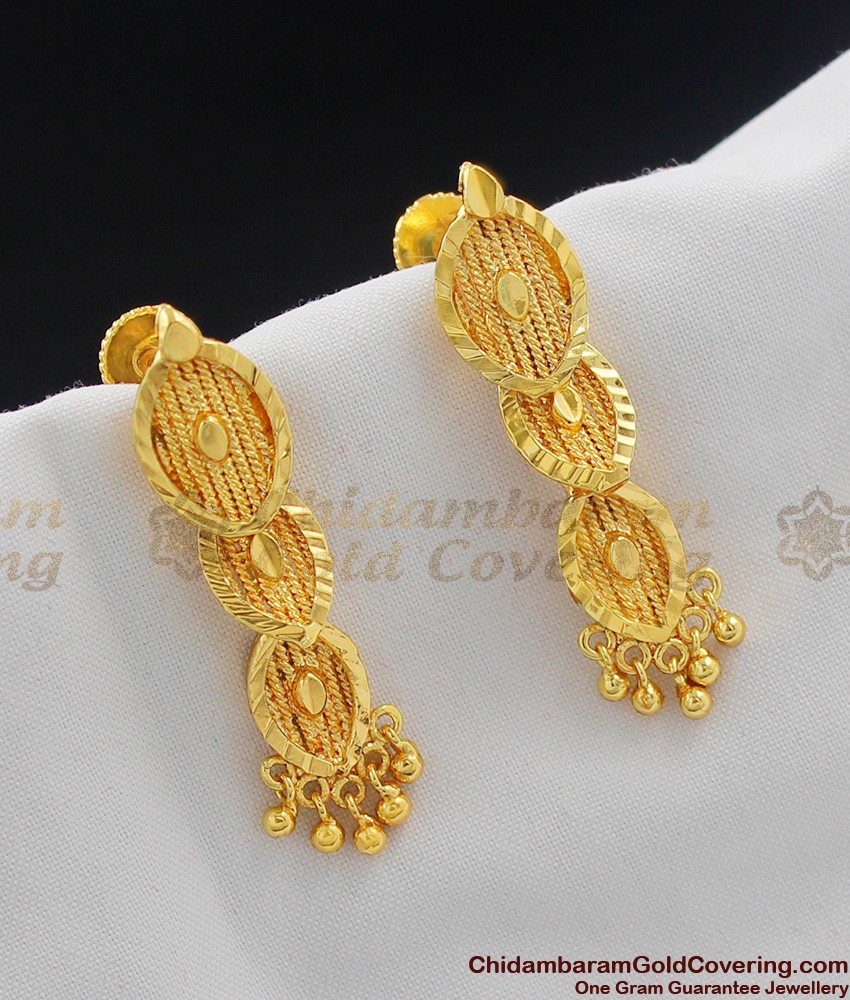 Latest Eye Catching Gold Danglers Earrings Design ER1029