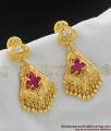 Ruby Red and White Stone Danglers Ear Studs Buy Online ER1031