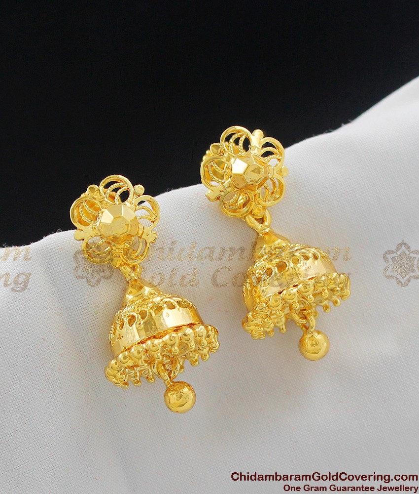 South Indian Gold Jhumka for Women Screw Type ER1036