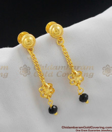 Flower Shaped Black Ball Long Dangler Design ER1040 Flower Shaped Black Ball Long Dangler Design ER1040