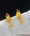 Red Crystal Design Gold Jhumka for Women Daily Use ER1047