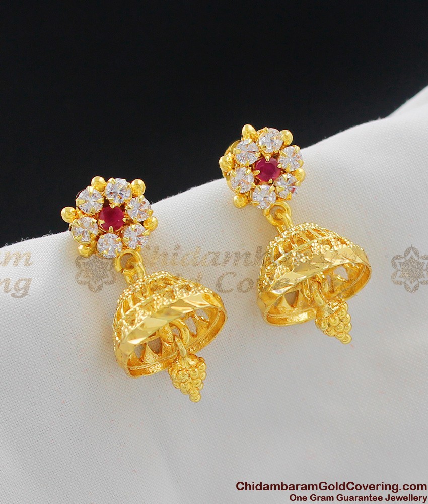  Small Multicolor Gold Design Jhumka For Girls ER1050