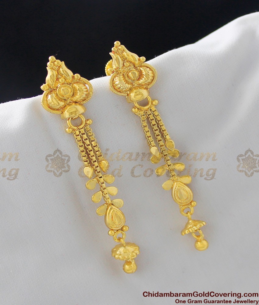 Long Drop Gold Design Danglers For Women ER1058