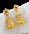 Big Attractive Round Bell Shape Ruby Stone Umbrella Jhumki Earrings ER1066