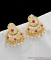 South Tradtional Design Impon Pink White Stone Studs Online ER1072