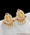 Multi Color Crystal Stone Lakshmi Design Impon Earrings Stud Type Collections ER1079