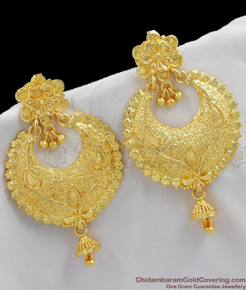 Gold Inspired Big Gold Pattern Dangler Earrings for Marriage ...