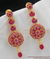 Full Ruby Stone Big Flower Design Bridal Wear Dangler Collections ER1086