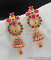 Fancy Ruby Emerald Stone Bell Model Bridal Dangler Designs Online ER1087