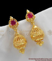 Ruby Crystal Stone Gold Imitation Jhumki Design With Beads Shop Online ER1089