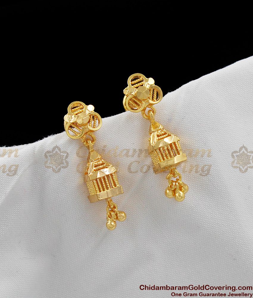 Small Gold Tone Jhumki Collections With Beads For Girls Buy Online ER1090 Small Gold Tone Jhumki Collections With Beads For Girls Buy Online ER1090