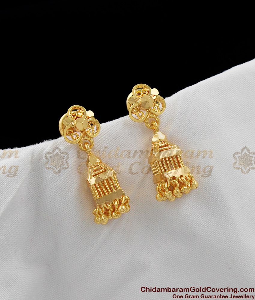 Real Gold Plated Traditional Jhumki With Small Beads For Girls ER1091