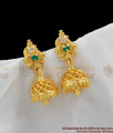 South Indian Traditional Green And White Stone Umbrella Design Gold Jhumka ER1094