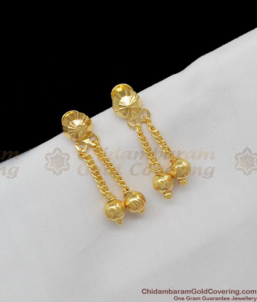 Two Line Dropping Beads Gold Plated Dangler Trendy Design ER1105