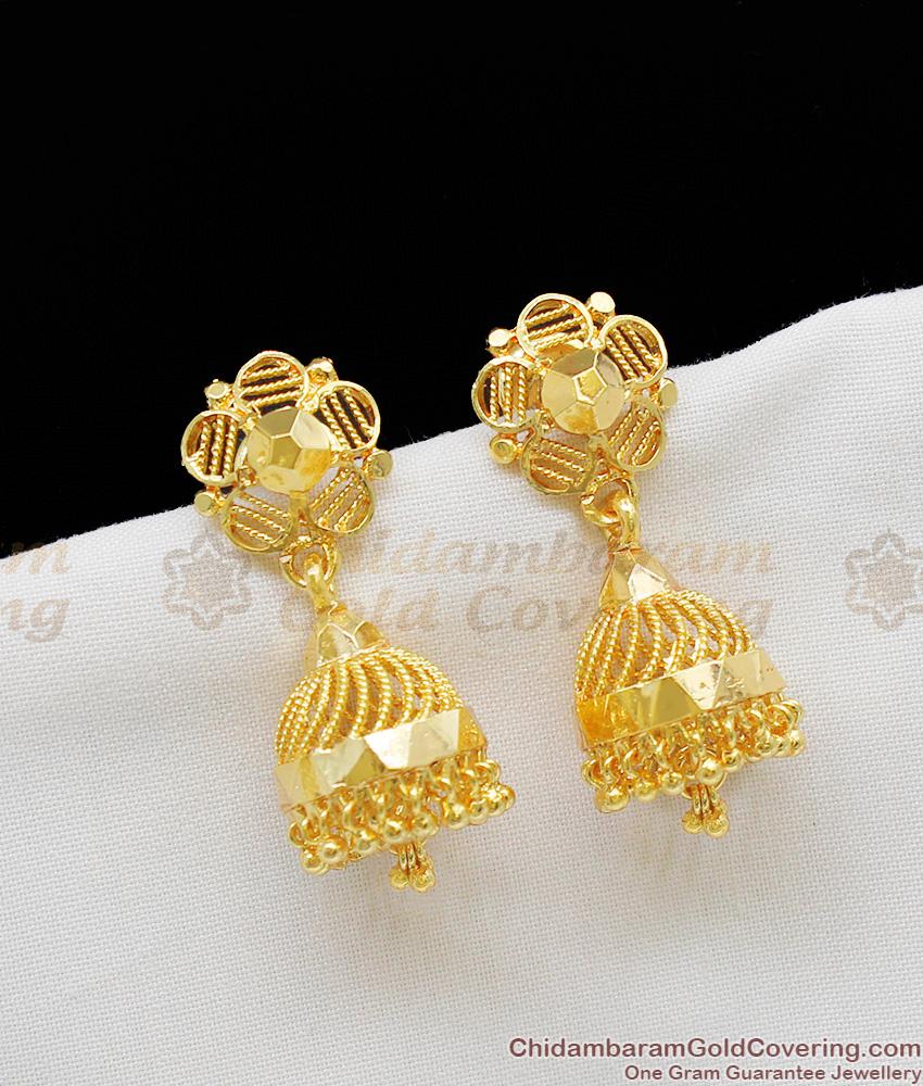 Attractive Big Stud Jhumki Gold Earrings For Women Daily Use and Outings ER1118