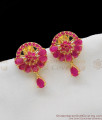 Big Ruby Stone Flower Stud Design Matching Earrings for Real Ruby Necklace Sets ER1122