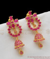 Fancy Ruby Stone Bell Model Bridal Dangler Designs Online ER1123