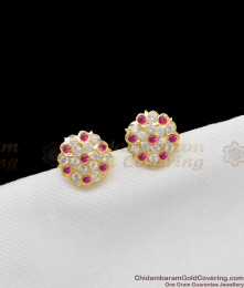 Flower Design Impon Five Metal Stud Model Gold Earring ER1136
