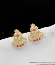 Temple Gopura Kalasam Design Impon Traditional Gold Earring Stud for Regular Use ER1137
